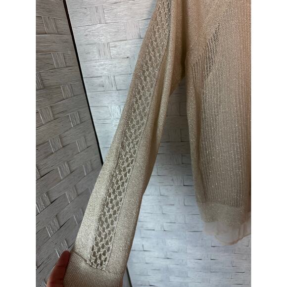 Lucky Brand lightweight coastal sweater tank top chiffon lining loose weave - Picture 4 of 11